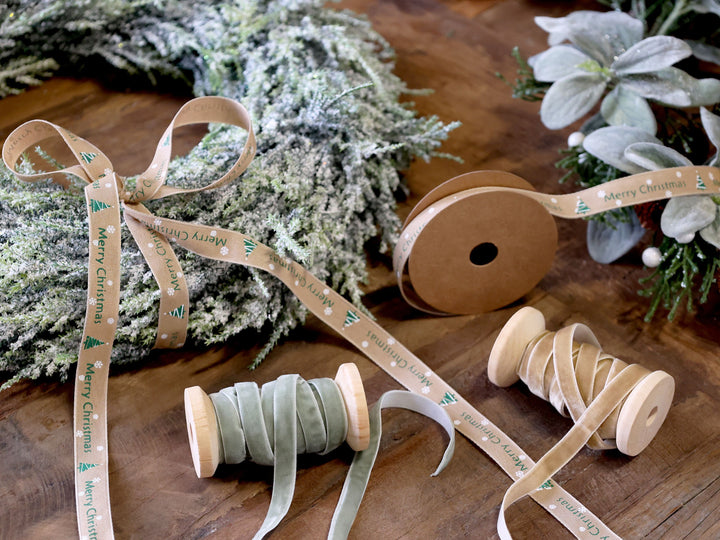 Cream Velvet ribbon-Trees-LNH Edit