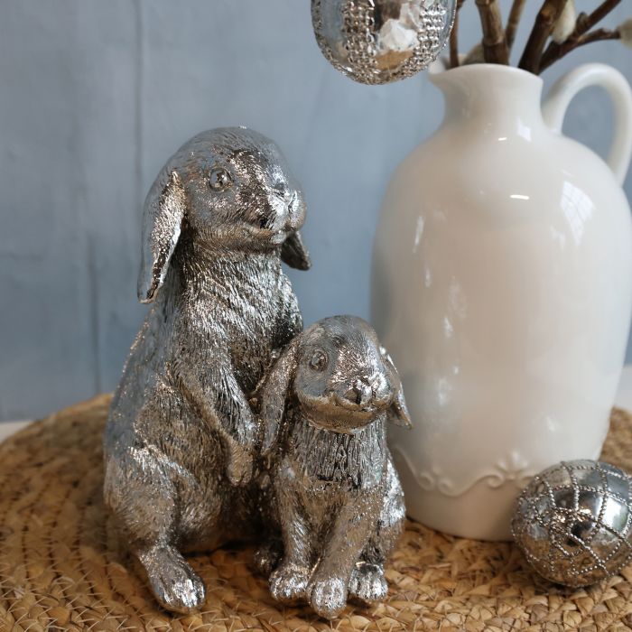 Antique silver rabbits