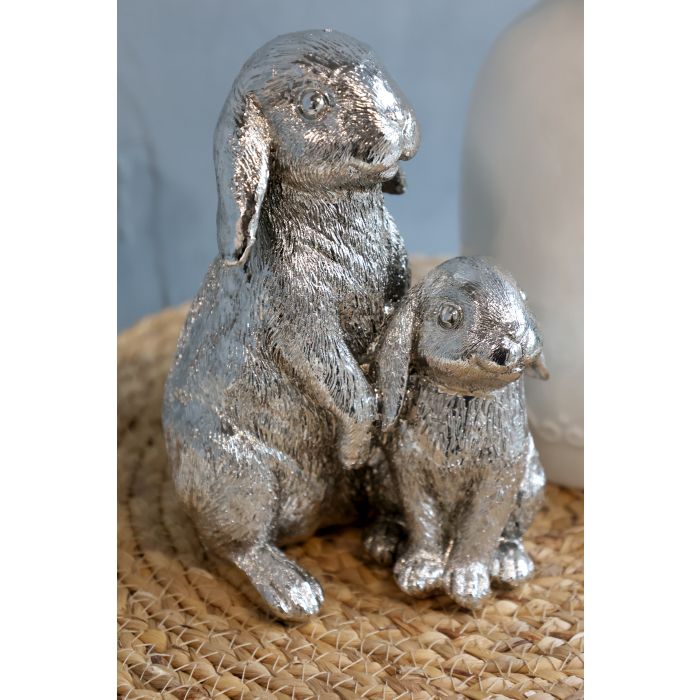 Antique silver rabbits