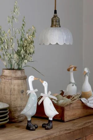 Geese with bows Set of 2