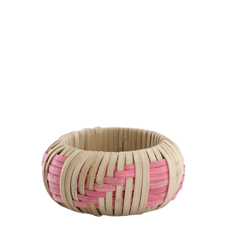 Pink braided napkin ring set of 4