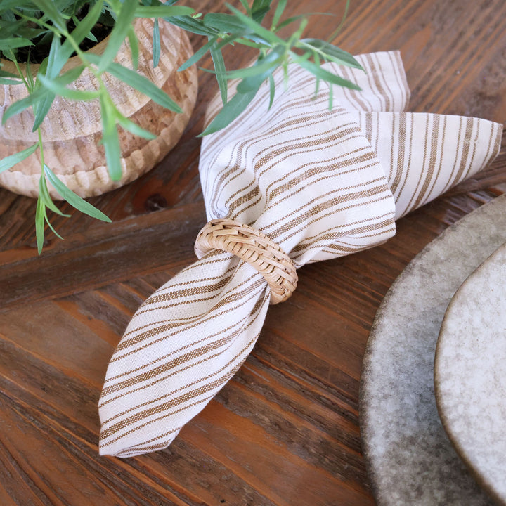 Braided napkin ring set of 4