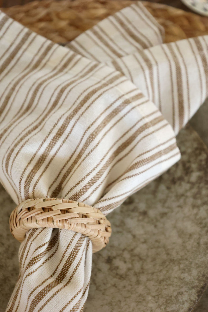 Braided napkin ring set of 4