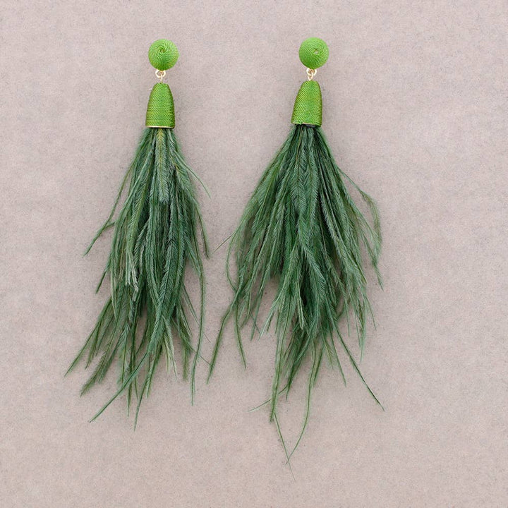 Green Pluma Earrings