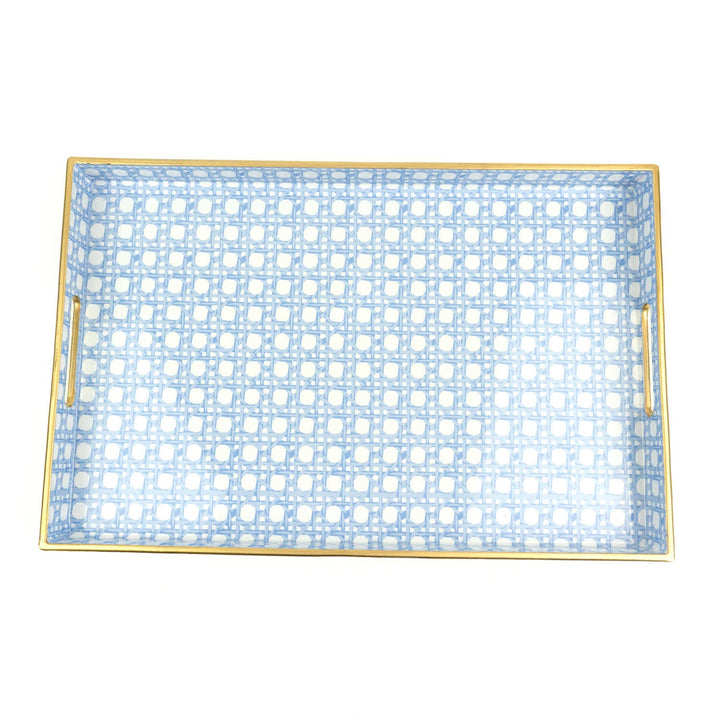 Blue Cane Rectangular Tray