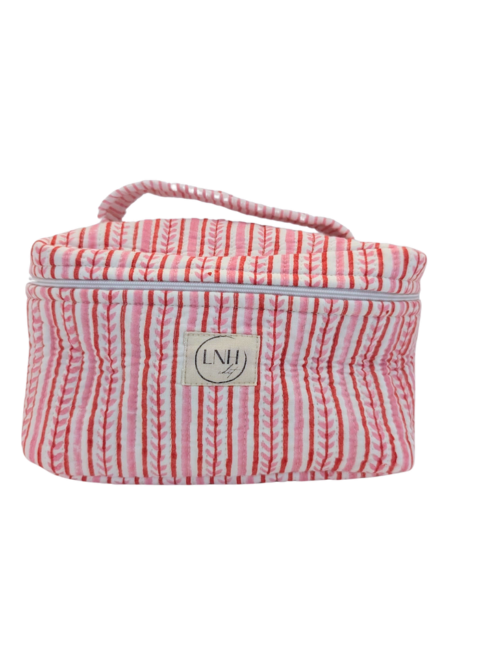 Alani Pink Cosmetic Bag- Large Top Zipper-Wash Bags-LNH Edit