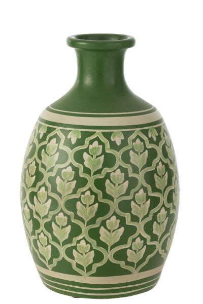 Extra Large Green Trellis Terracotta Vase