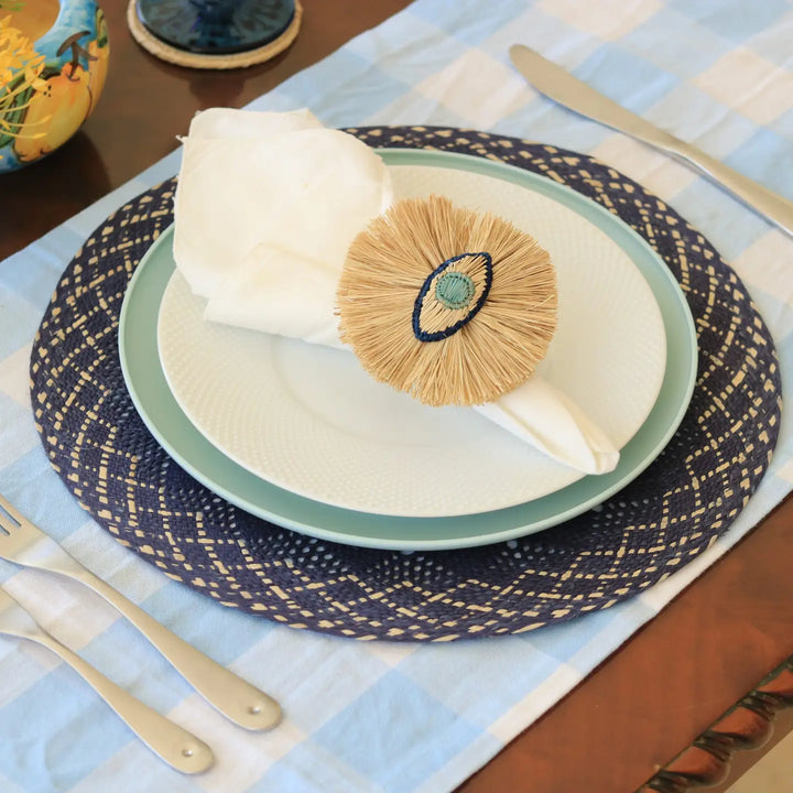 Evil Eye Napkin Ring Blue