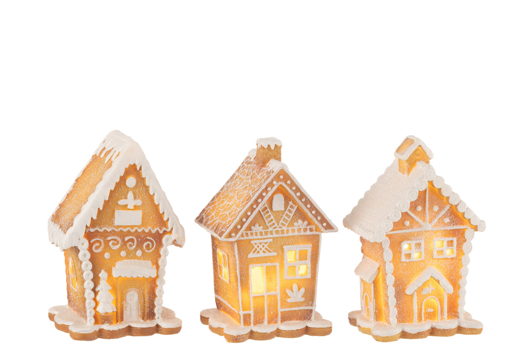 LED Gingerbread house set of 3