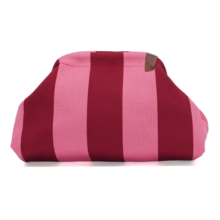 SUGAR PINK &amp; RED Stripe Clutch Bag