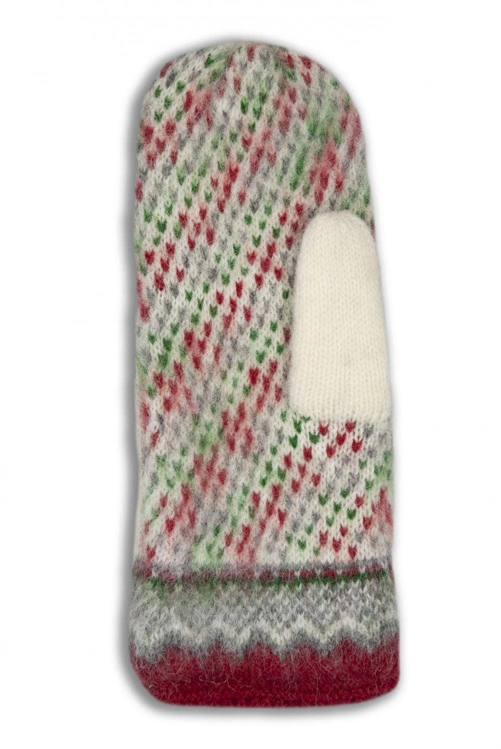 Knitted Mitten: White