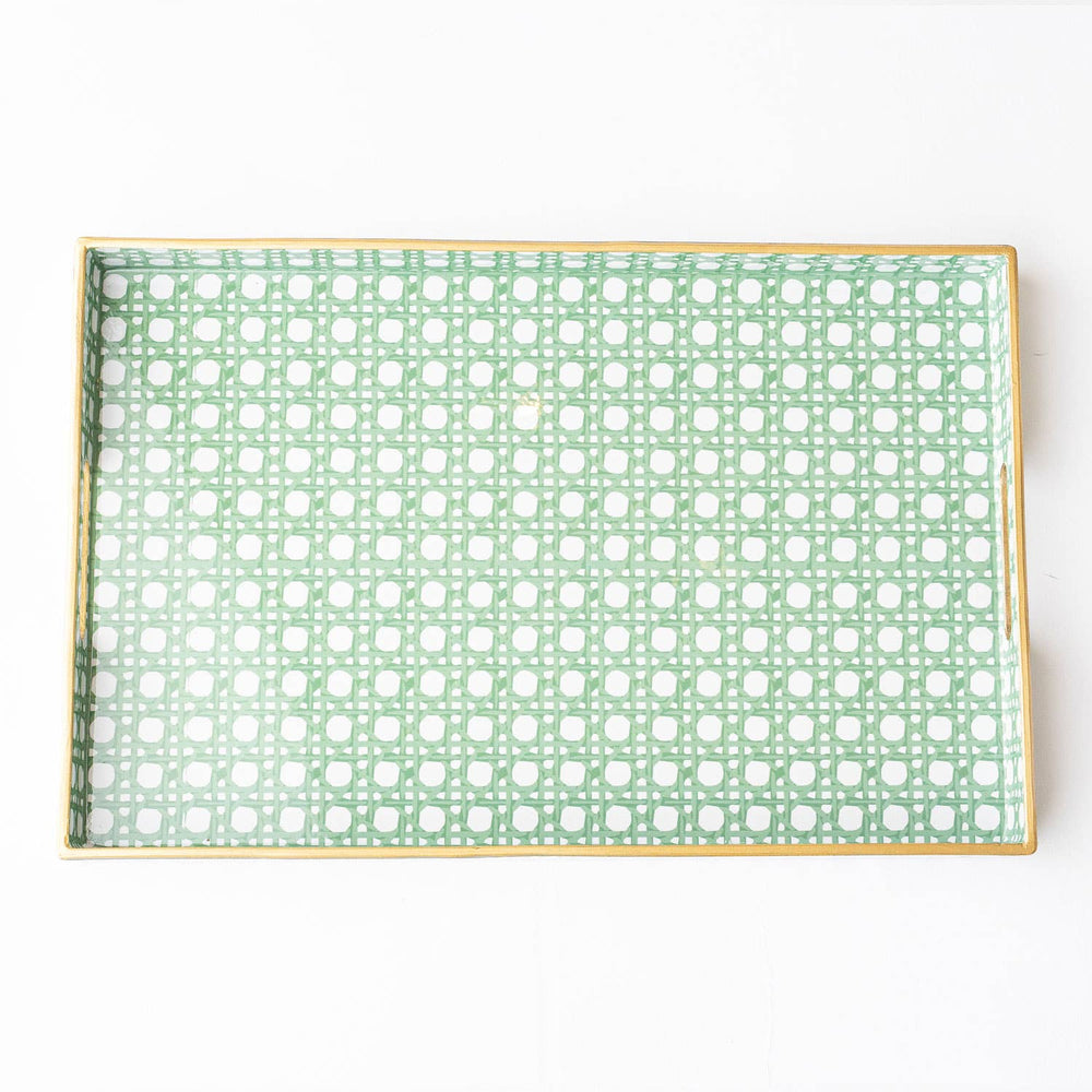 Green Cane Rectangular Tray-Trays-LNH Edit