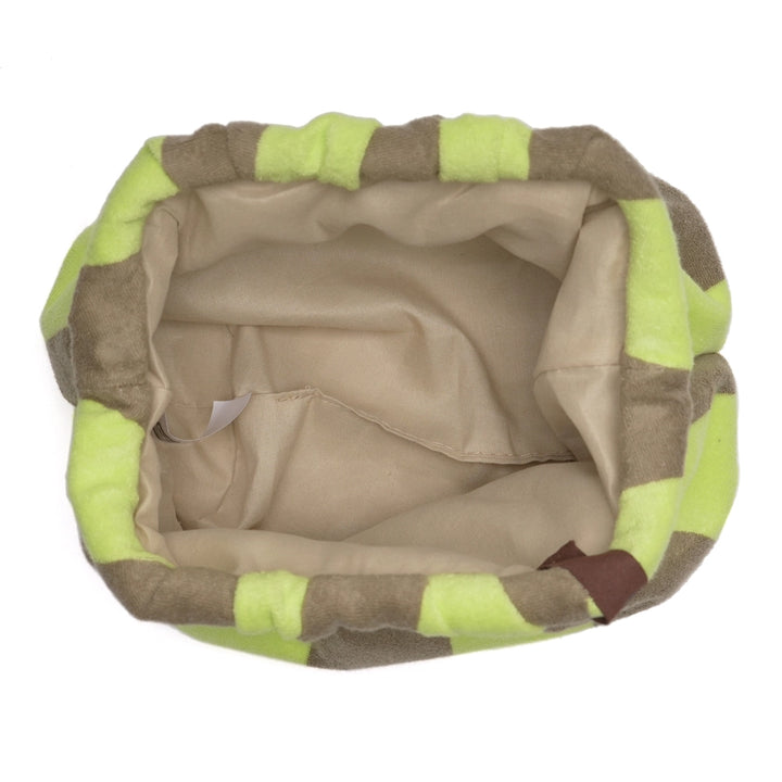 LIME &amp; TAUPE Stripe Clutch Bag
