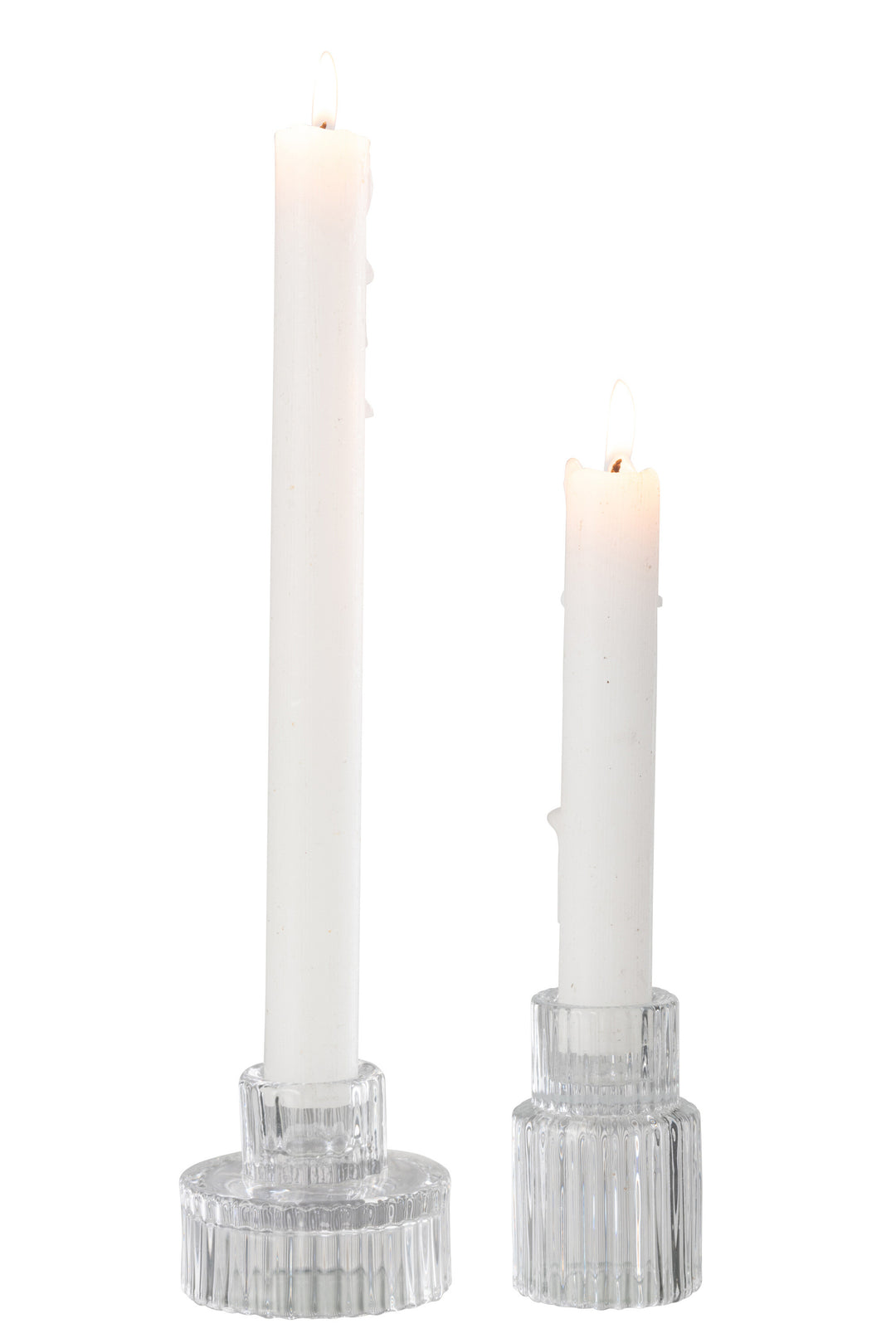 Jenny Glass Candle Holders – Set of 2 (Clear)