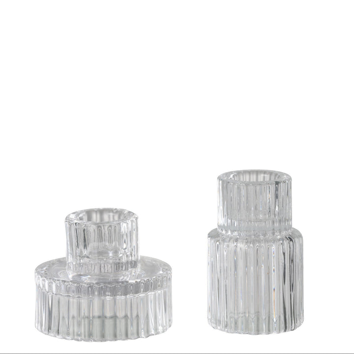 Jenny Glass Candle Holders – Set of 2 (Clear)