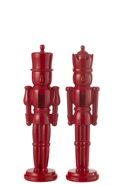 Red Glossy Nutcrackers, Set of 2 Larger