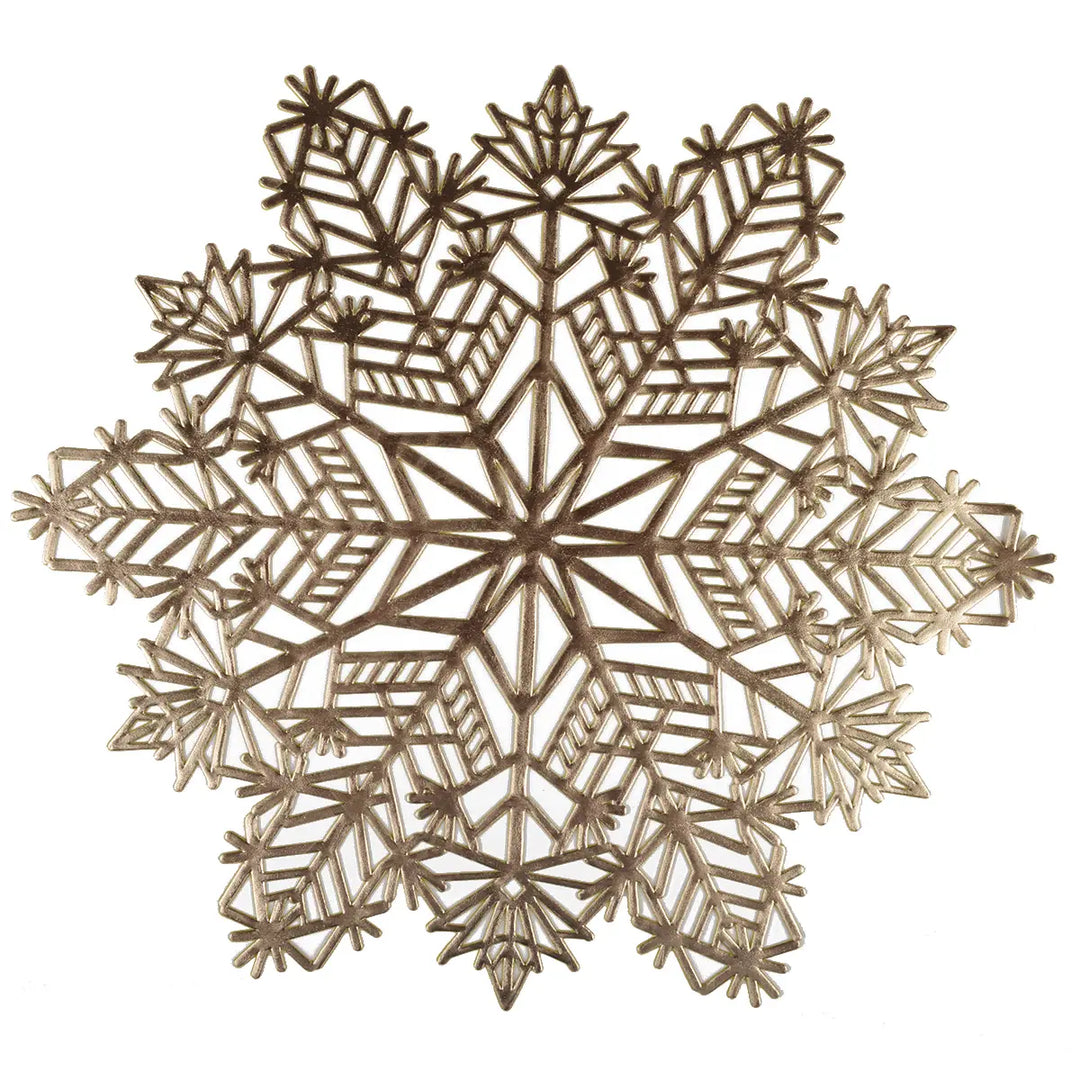 Gold Snowflake Charger, sold Individually-Placemats-LNH Edit