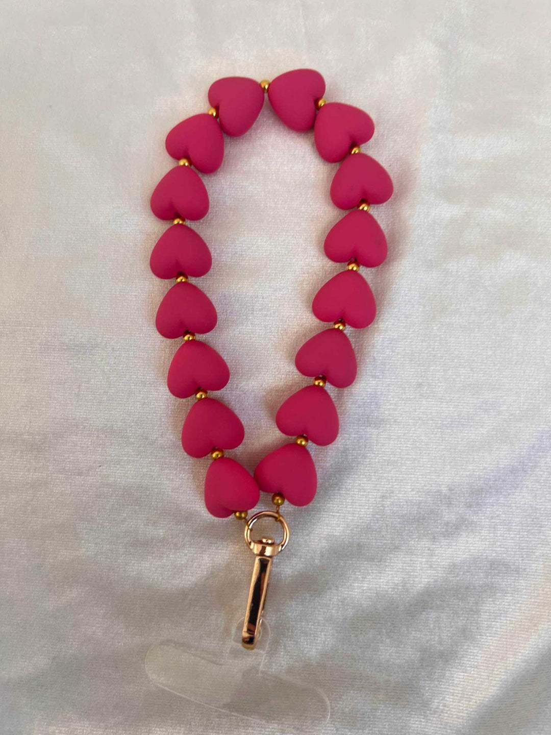 Big Heart Phone Cord ¦ BRIGHT pink GOLD