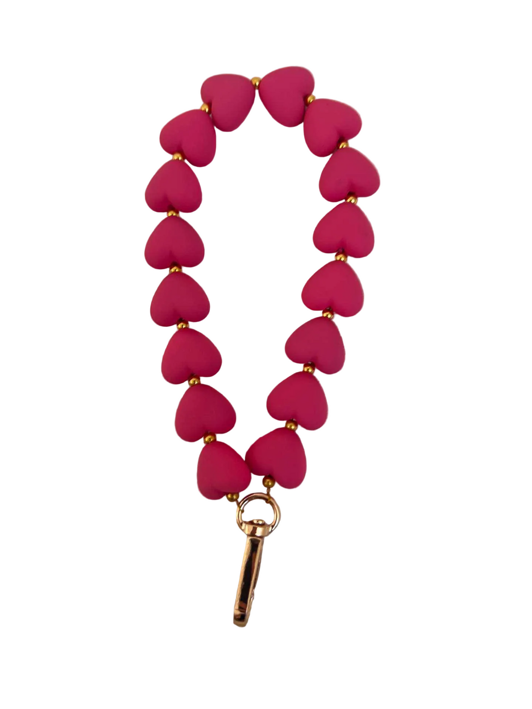 Big Heart Phone Cord ¦ BRIGHT pink GOLD