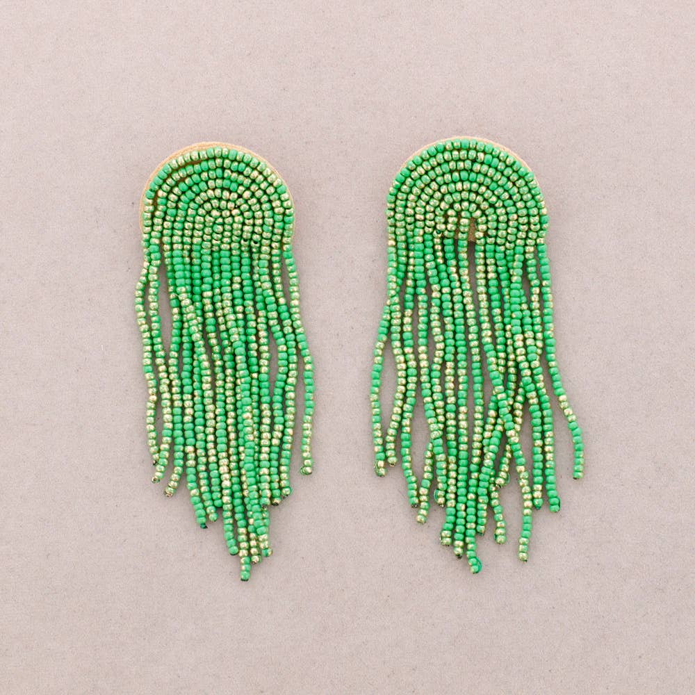 Green Beaded Earrings-Bracelets-LNH Edit