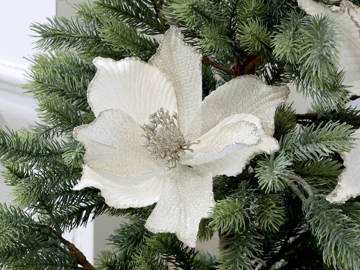 White Fleur Flower w. clip-Ornaments-LNH Edit