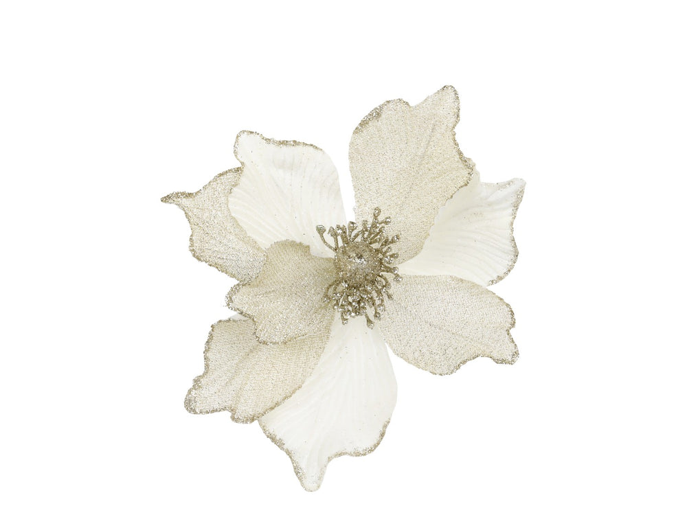 White Fleur Flower w. clip-Ornaments-LNH Edit