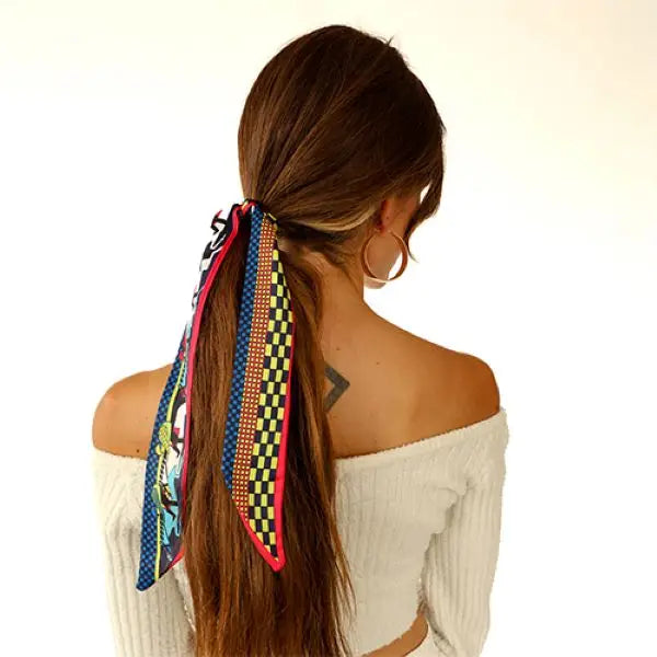 Skinny Silk-touch orange scarf