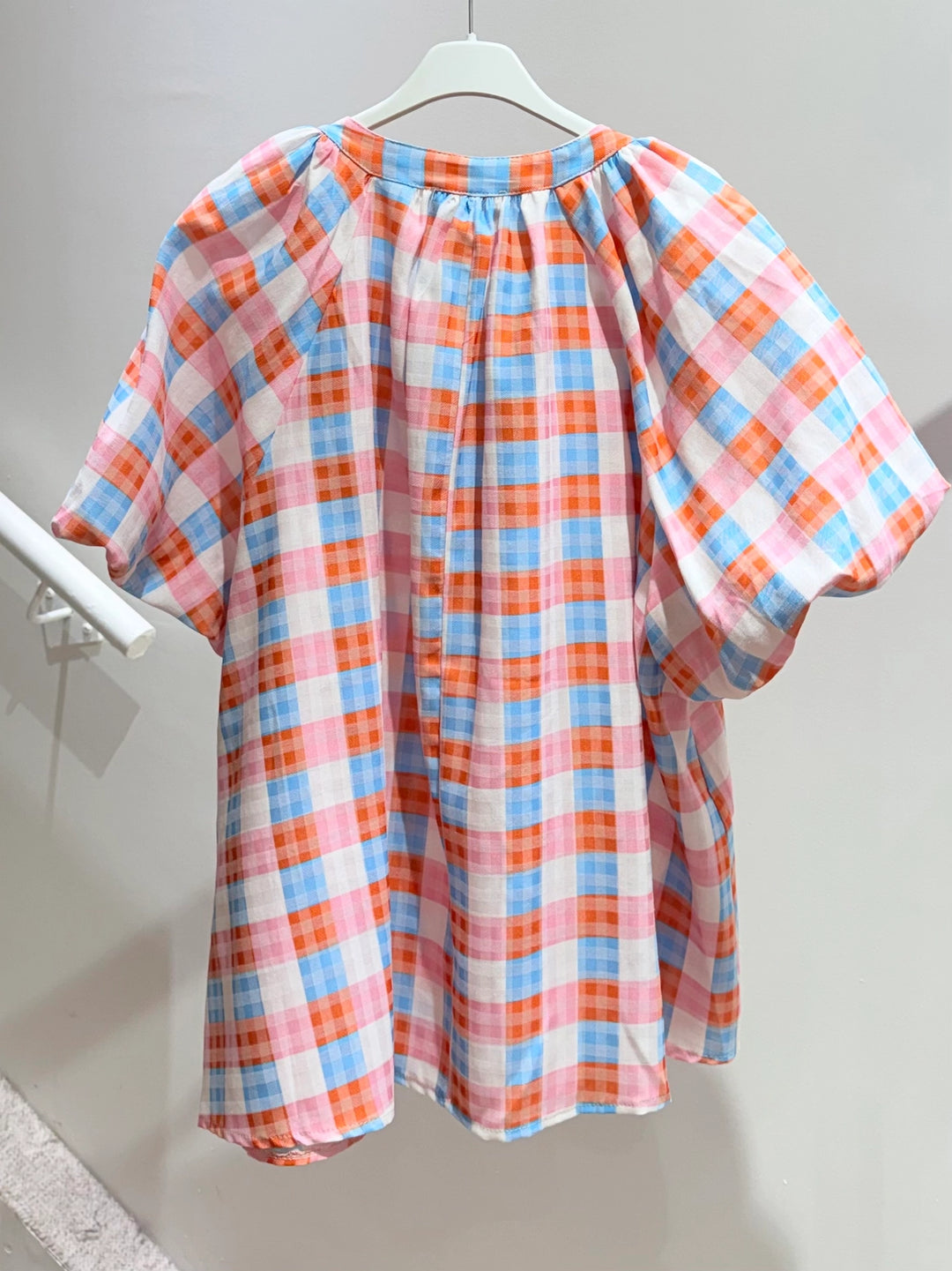 Plaid Puff Sleeve Dress