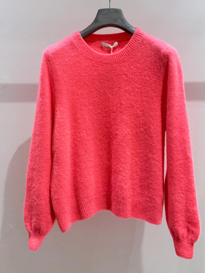 Neon Coral Crewneck Sweater