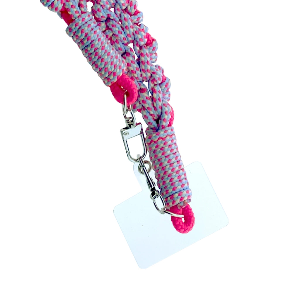 PINK &amp; BLUE ROPE LONG PHONE CHAIN