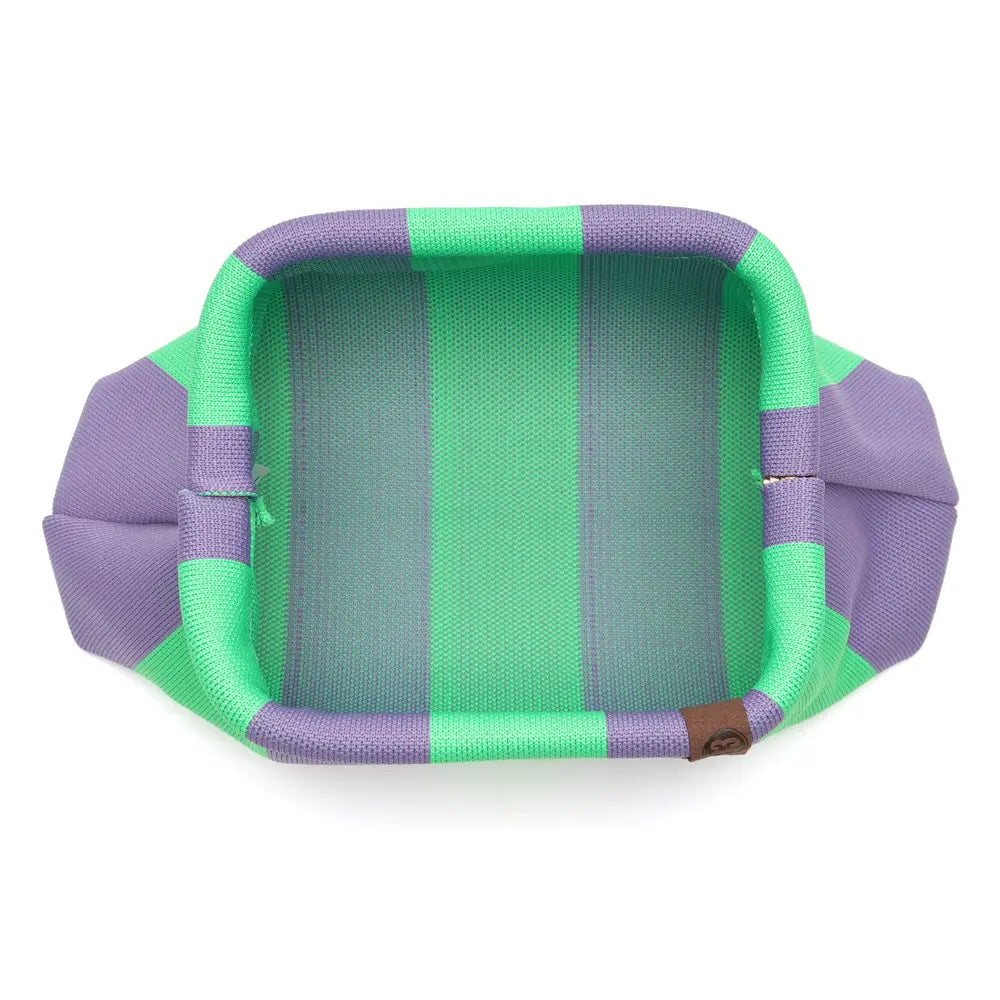 GREEN &amp; LILAC Stripe Clutch Bag