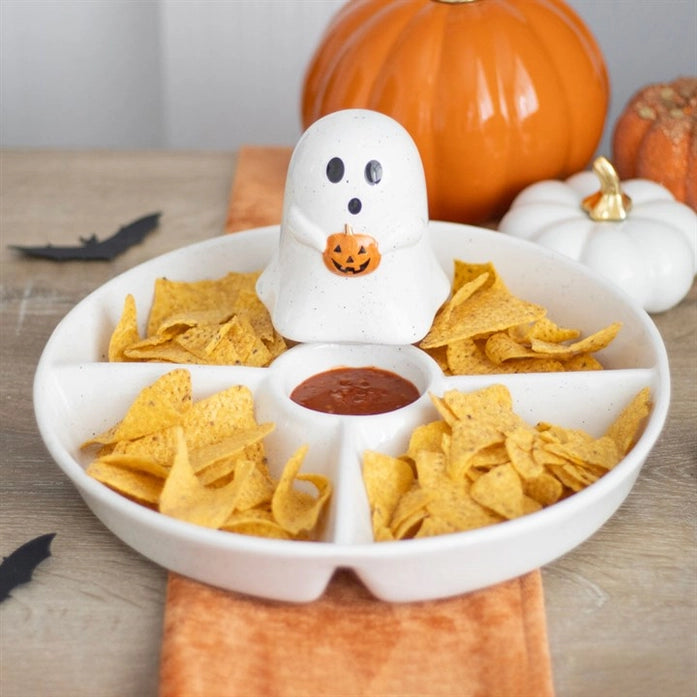 Ghost Halloween Chip & Dip  Serving Dish