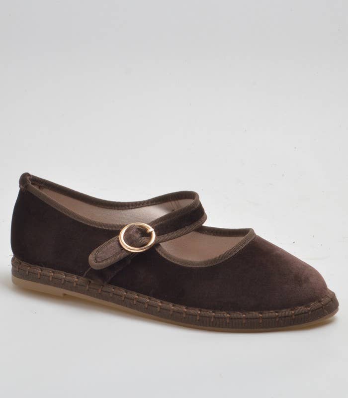 Brown Velvet Mary Janes