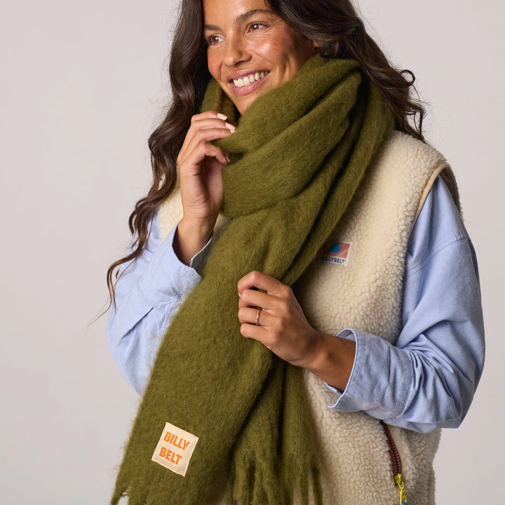 Khaki Green Oversized Scarf