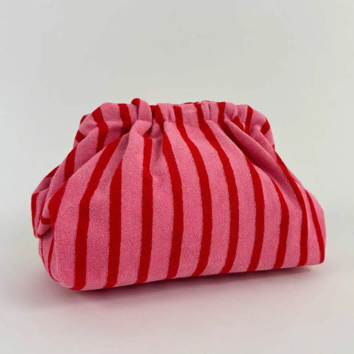 Pink Stripe Clutch Bag
