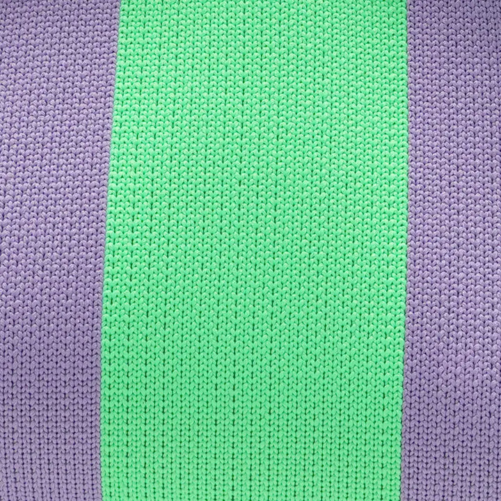 GREEN &amp; LILAC Stripe Clutch Bag