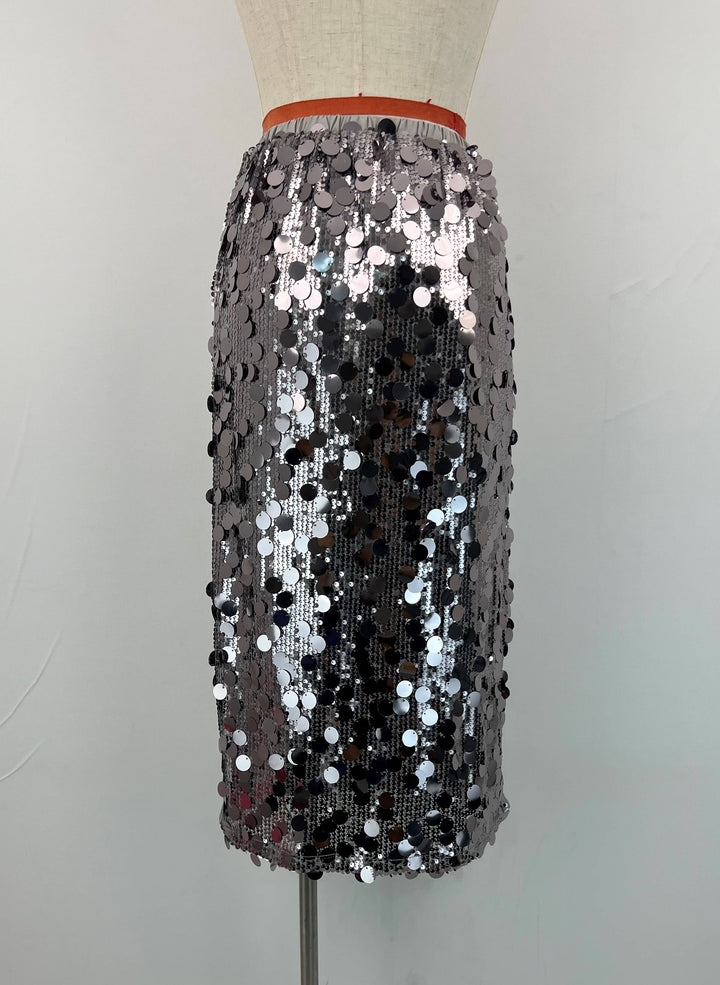Steel Grey Sequined skirt