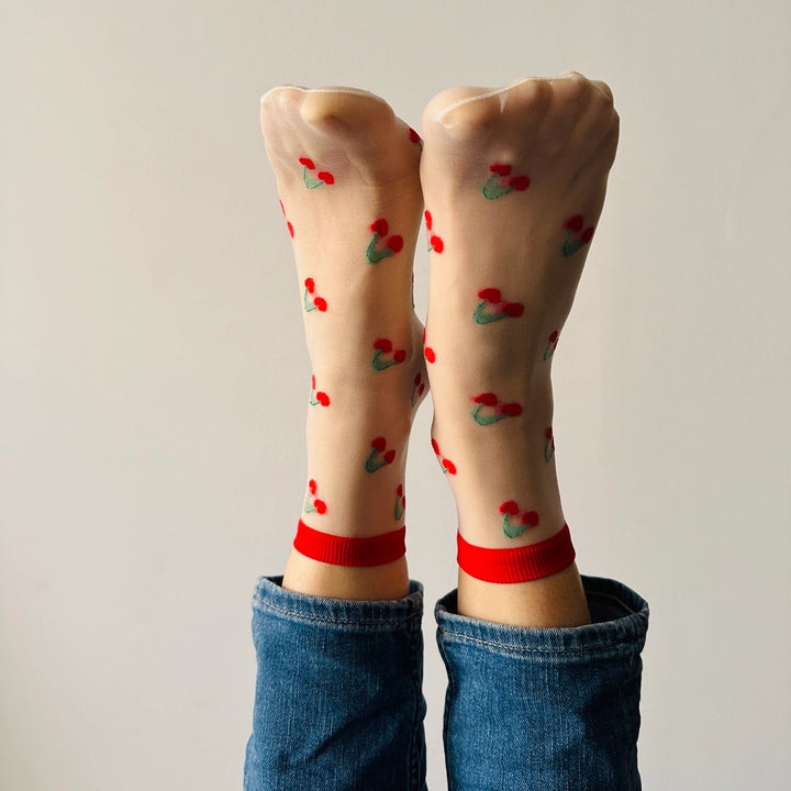 Red Cherry Socks-Socks-LNH Edit