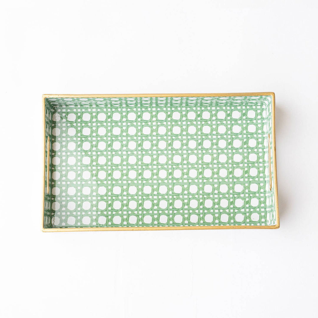 Green Cane Vanity Tray-Trays-LNH Edit