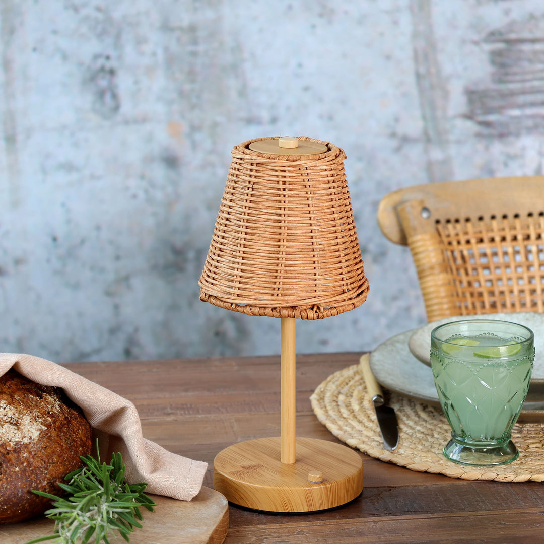 Rattan Table Lamp rechargeable LED