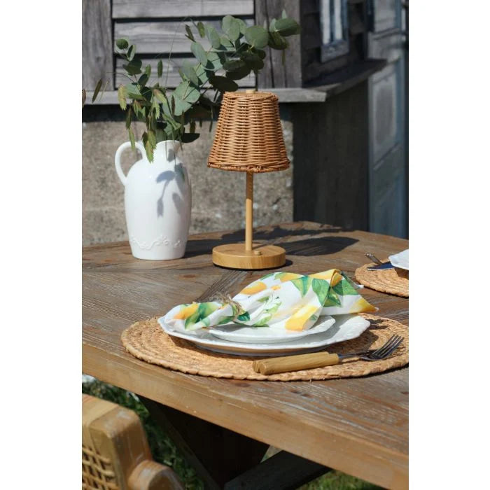 Rattan Table Lamp rechargeable LED
