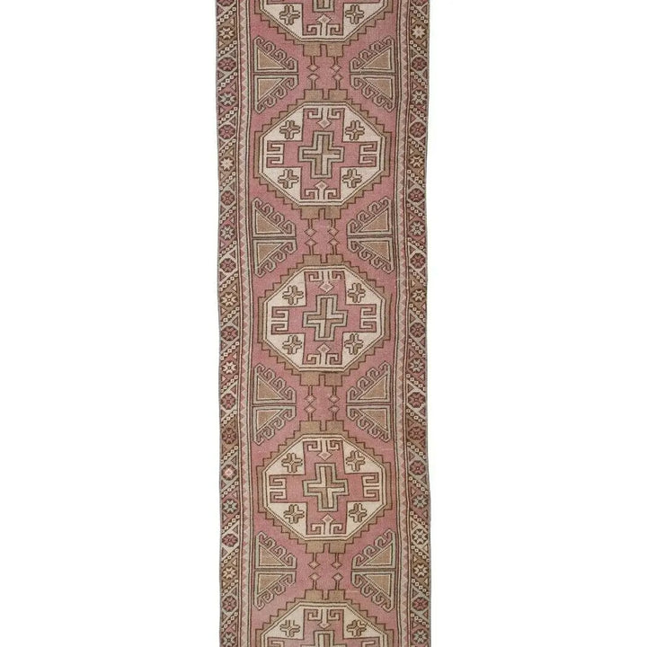 1970s Hand Knotted Vintage Turkish Anatolian Oushak Runner