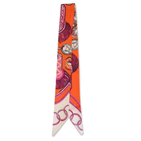Skinny Silk-touch orange scarf