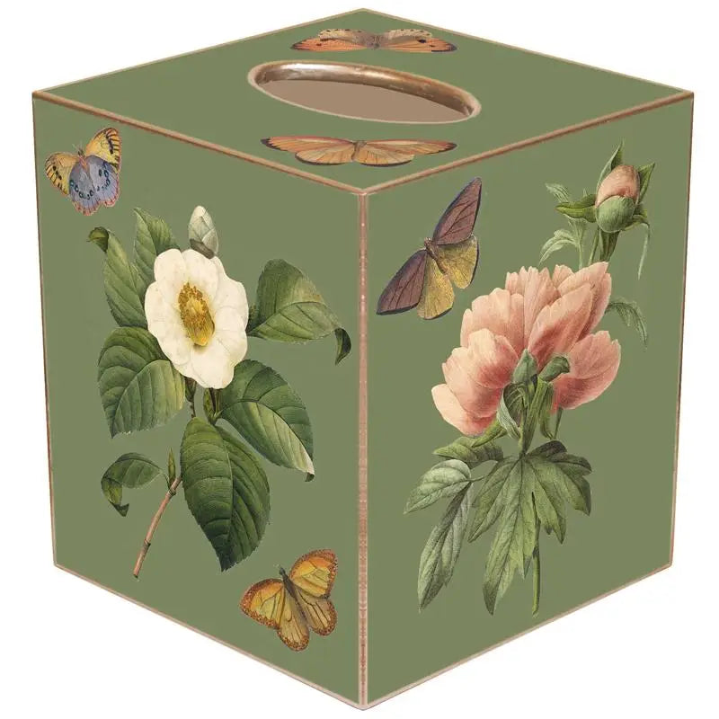 Sage Floral Tissue Box Cover