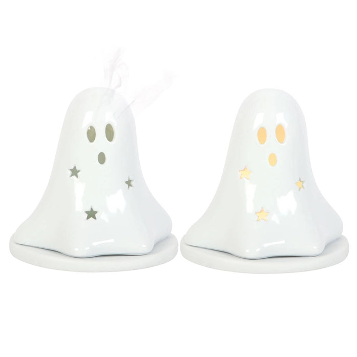 Ceramic Ghost Tealight and Incense  Holder