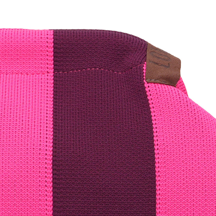 NEON PINK &amp; BURGUNDY Stripe Clutch Bag