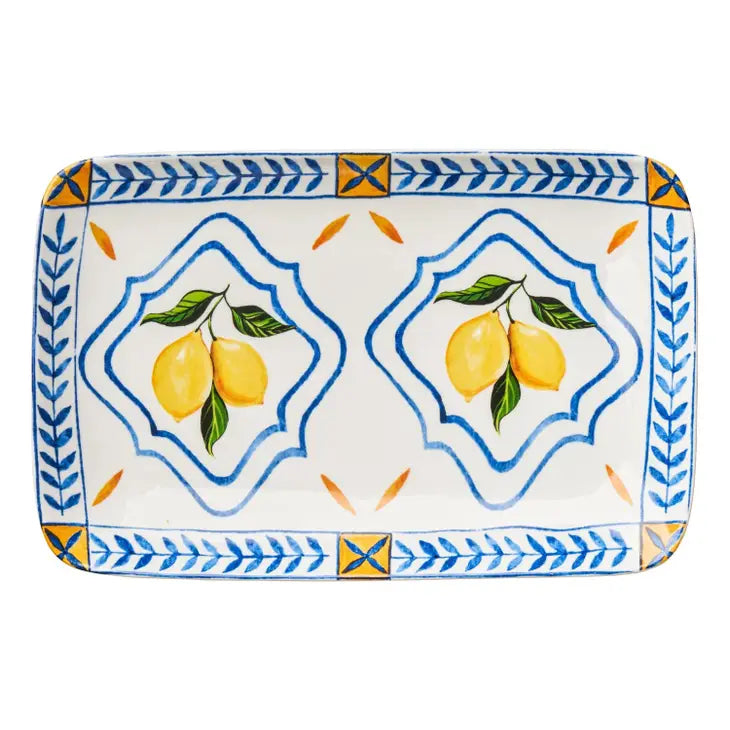 Ceramic Serving Tray | Capri Lemons |-Trays-LNH Edit