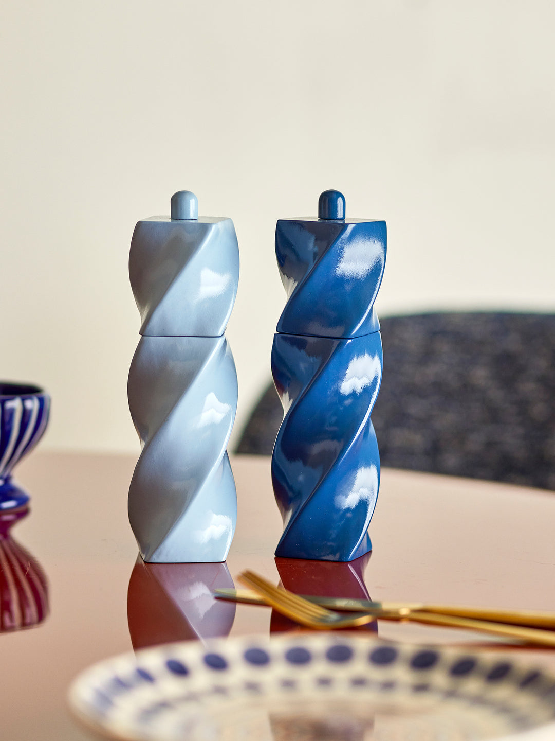 Riley Salt & Pepper Mill, Set of 2 Blue