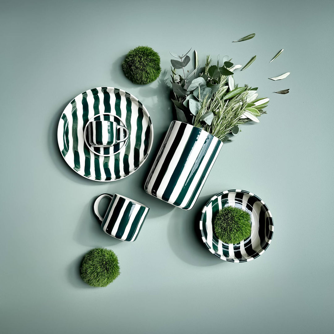 Espresso Stripes - gentle green (Set of 2 - 4 pieces)