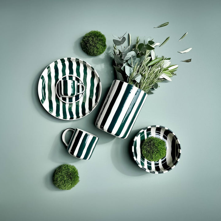 Vase Stripes - gentle green